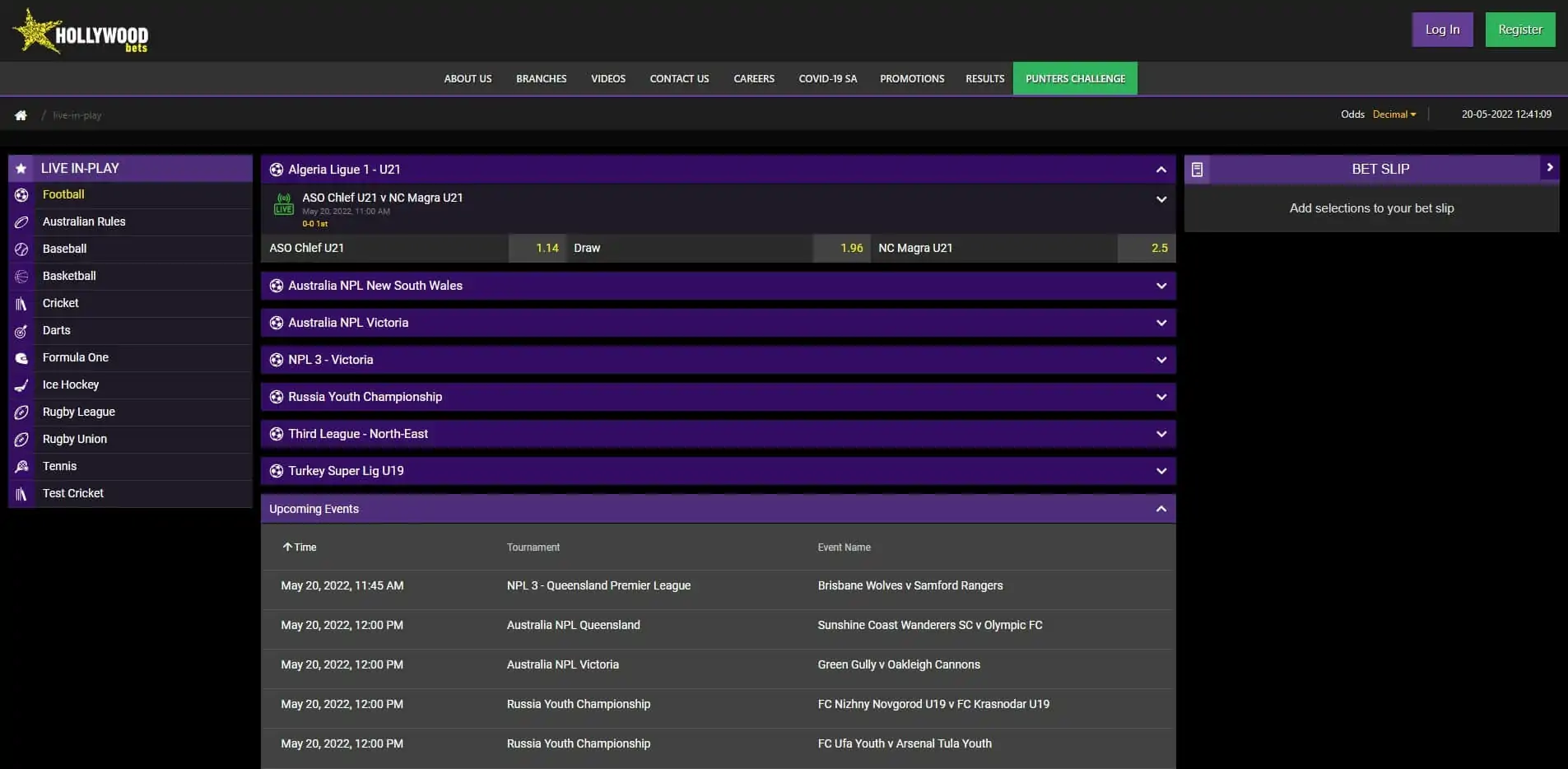 Hollywoodbets Live Betting