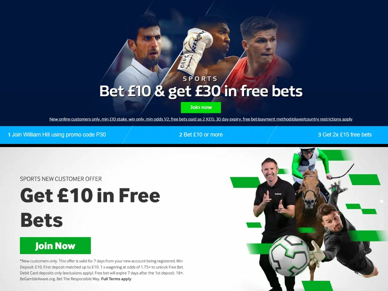 William Hill vs Betway Bonuses and Offers