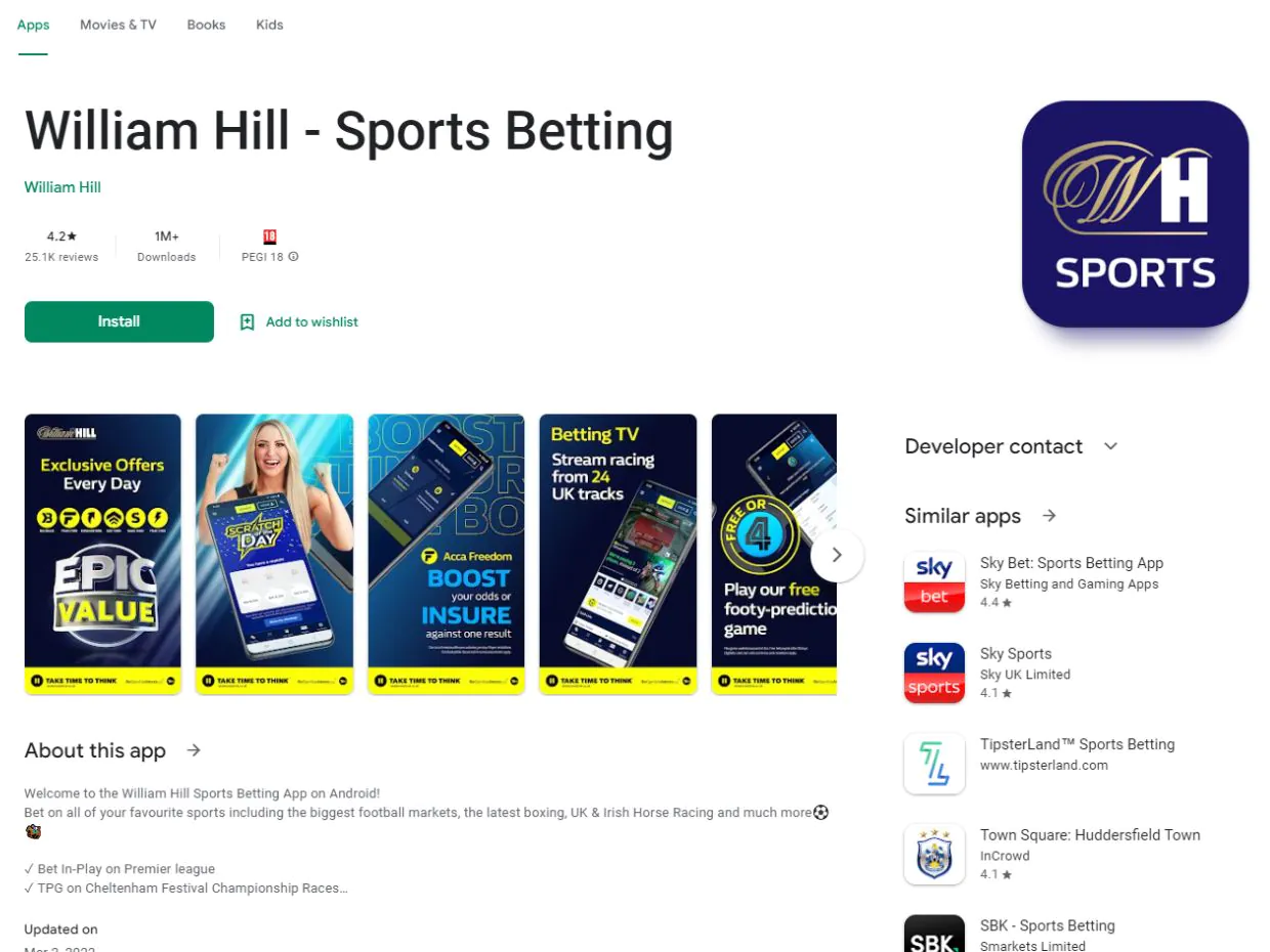 William Hill App Play Market