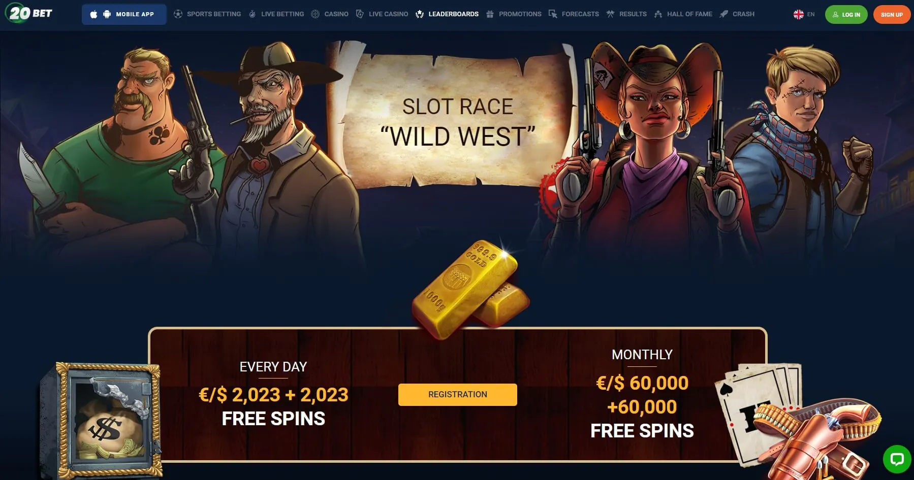 20Bet Bonuses Casino Slot Race Wild West