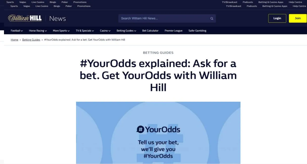 William Hill Your Odds