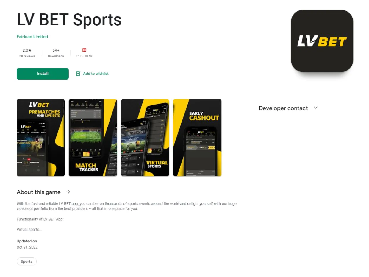 LVBET App Play Market