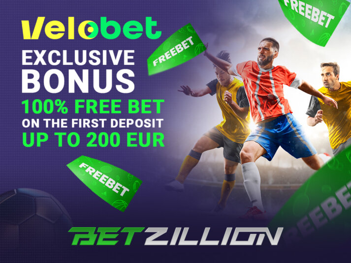 100% Free Bet on the First Deposit for Europe and Canada Customers of Velobet Bookie